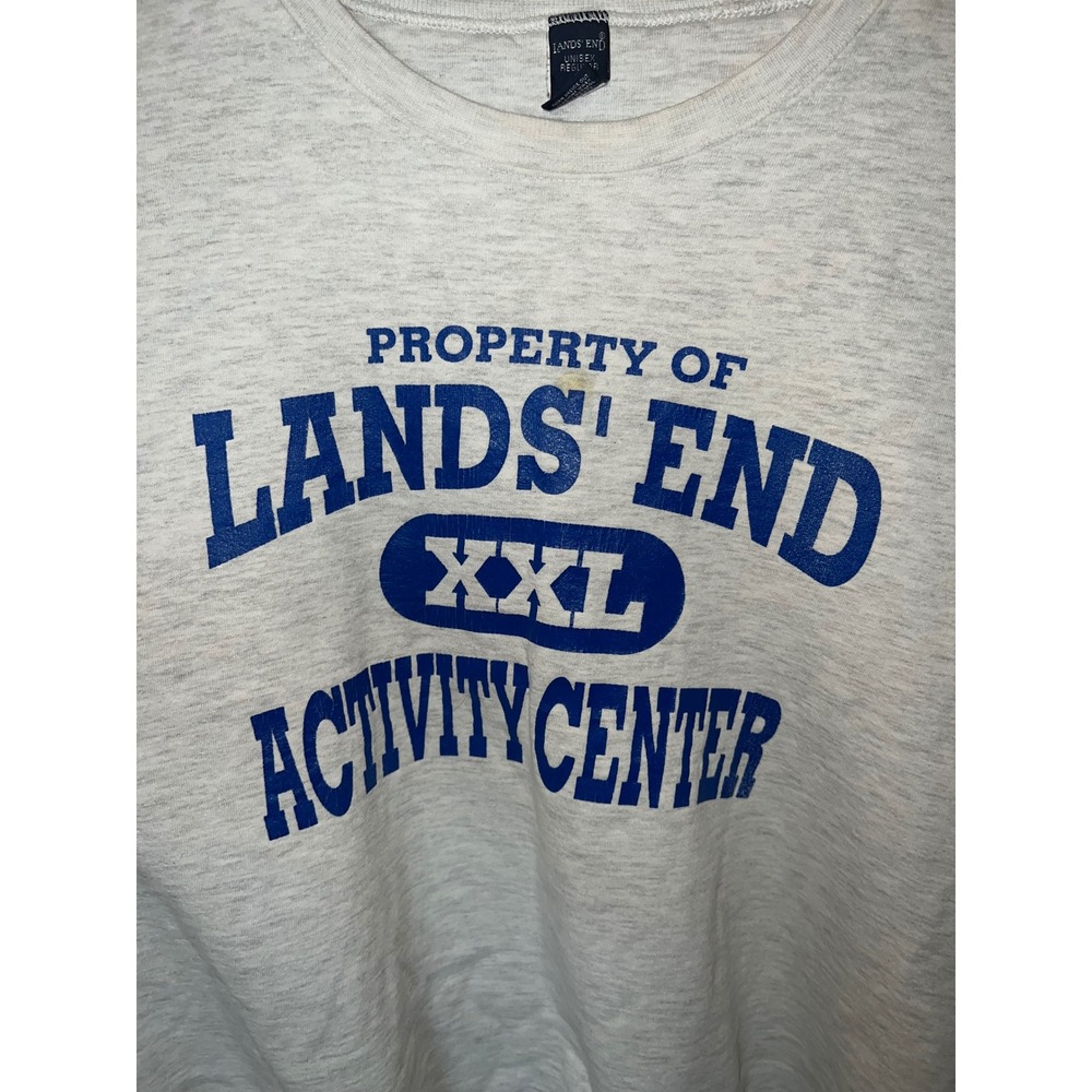 Vintage Lands End Activity Center Sweatshirt Gray XL Made in USA 90s Graphic